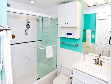 Bathroom with shower in tub